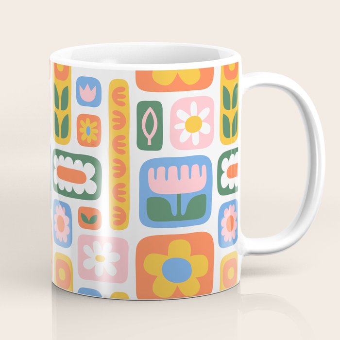Vintage scandinavian floral art pattern Coffee Mug Gallery Image 1