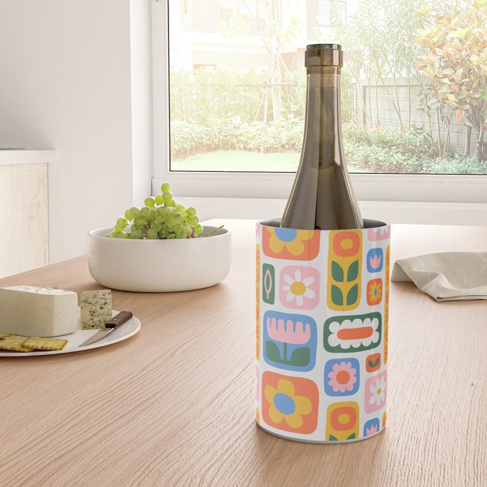 Vintage scandinavian floral art pattern Wine Chiller Gallery Image 4