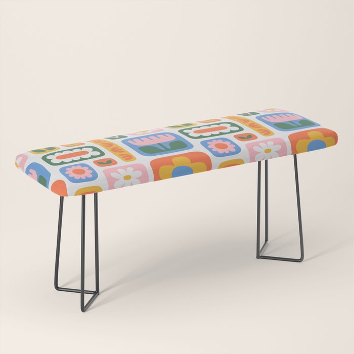 Vintage scandinavian floral art pattern Bench Gallery Image 1