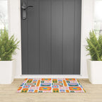 Vintage scandinavian floral art pattern Welcome Mat Gallery Image 3