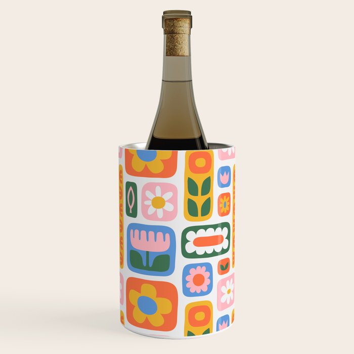 Vintage scandinavian floral art pattern Wine Chiller Gallery Image 1