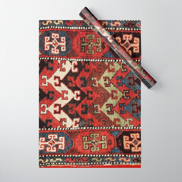 Kurdish East Anatolian Rug Print Wrapping Paper Gallery Image 1