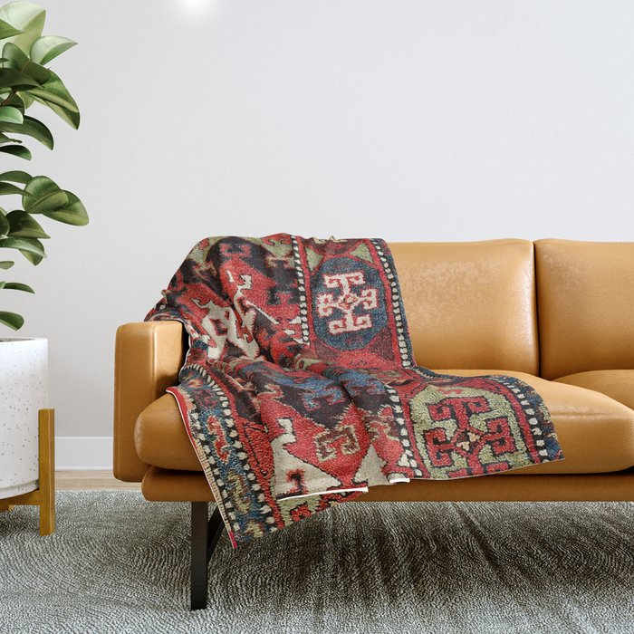 Kurdish East Anatolian Rug Print Throw Blanket Gallery Image 1