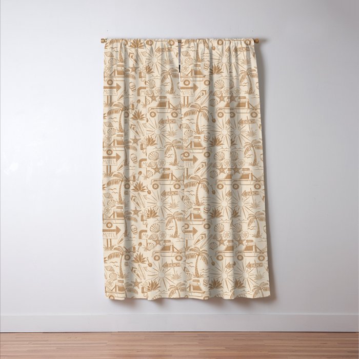 Baja - ochre gold Window Curtain Gallery Image 3