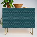 Minimalist Mudcloth 3 in Cream and Olive on Teal Credenza Gallery Image 1