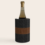Image of a Brown & Black Stitched Leather Image Wine Chiller Gallery Image 2