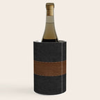 Image of a Brown & Black Stitched Leather Image Wine Chiller Gallery Image 1