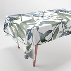 Watercolor Leaves Floral Prints Tablecloth Gallery Image 1