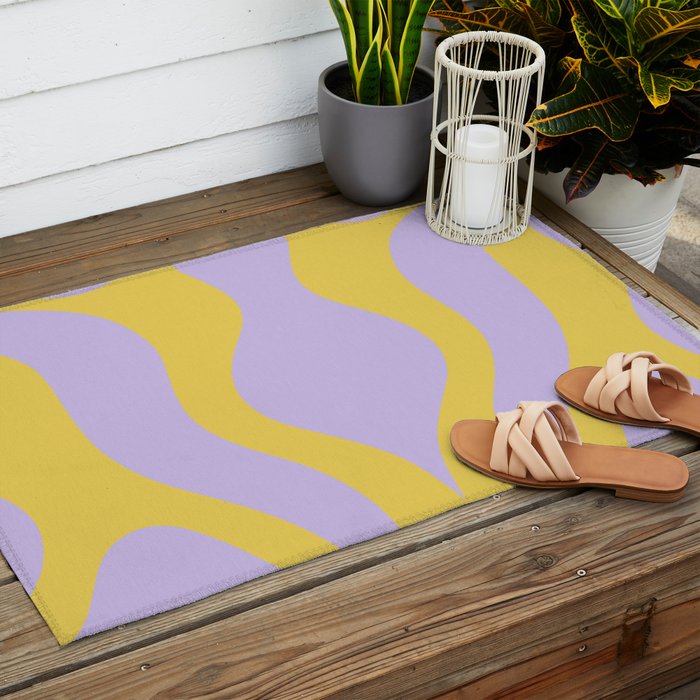 Wavy Land - Lime & Lilac Outdoor Rug Gallery Image 2