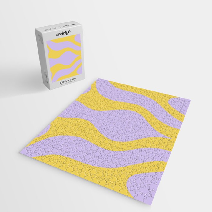 Wavy Land - Lime & Lilac Jigsaw Puzzle Gallery Image 2