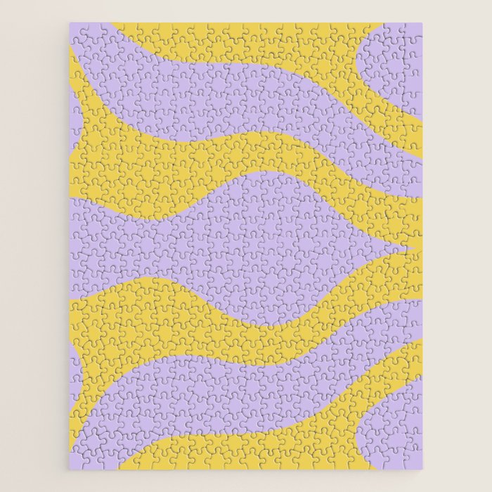 Wavy Land - Lime & Lilac Jigsaw Puzzle Gallery Image 1