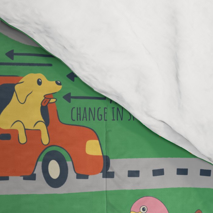 Fursics Cute Dog Park Physics Learning Pattern by Carrie Cantwell Educational STEM Playmat Design Comforter Gallery Image 4