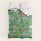 Fursics Cute Dog Park Physics Learning Pattern by Carrie Cantwell Educational STEM Playmat Design Comforter Gallery Image 6