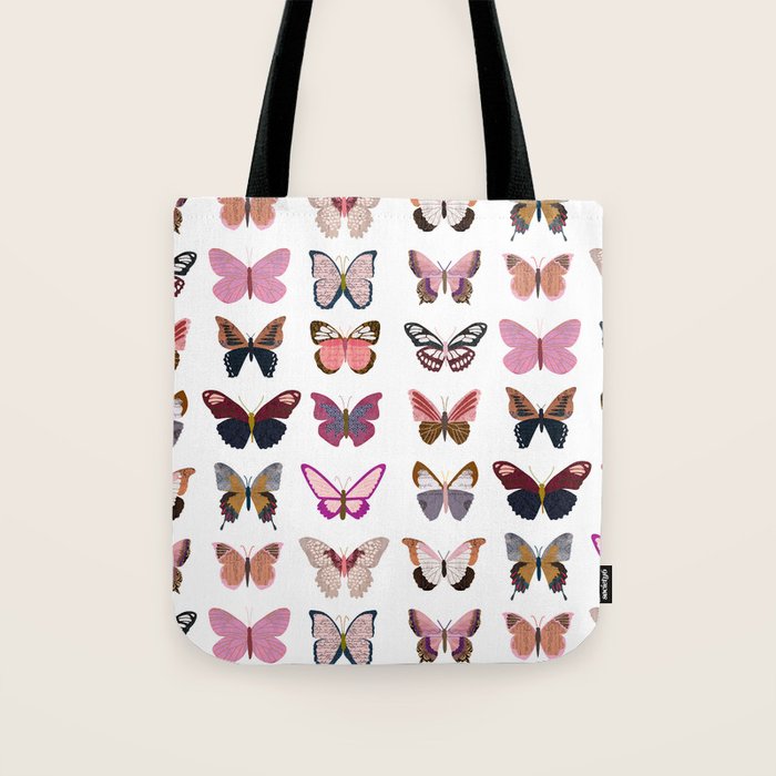 Pink Butterflies Tote Bag Gallery Image 1