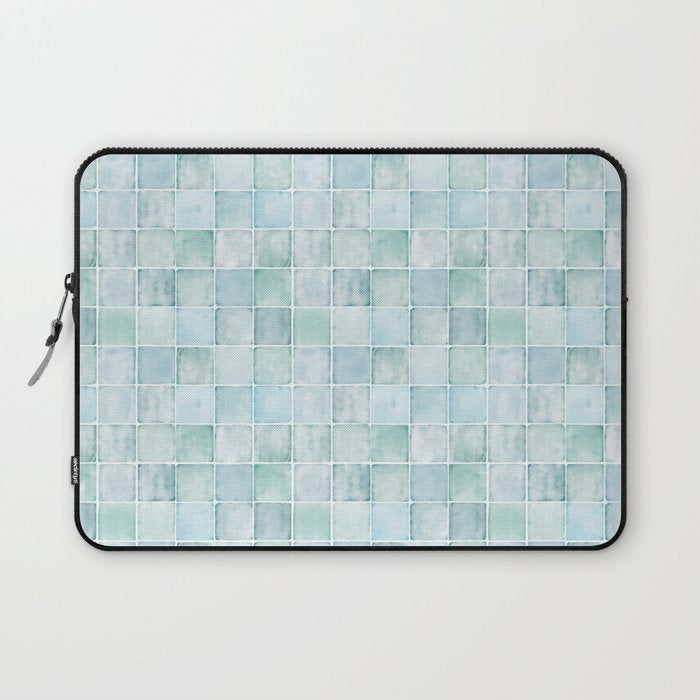 Sea Glass Tiles Watercolor Laptop Sleeve Gallery Image 1