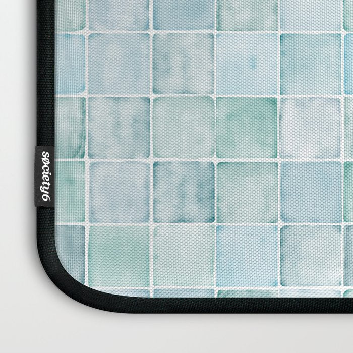 Sea Glass Tiles Watercolor Laptop Sleeve Gallery Image 3