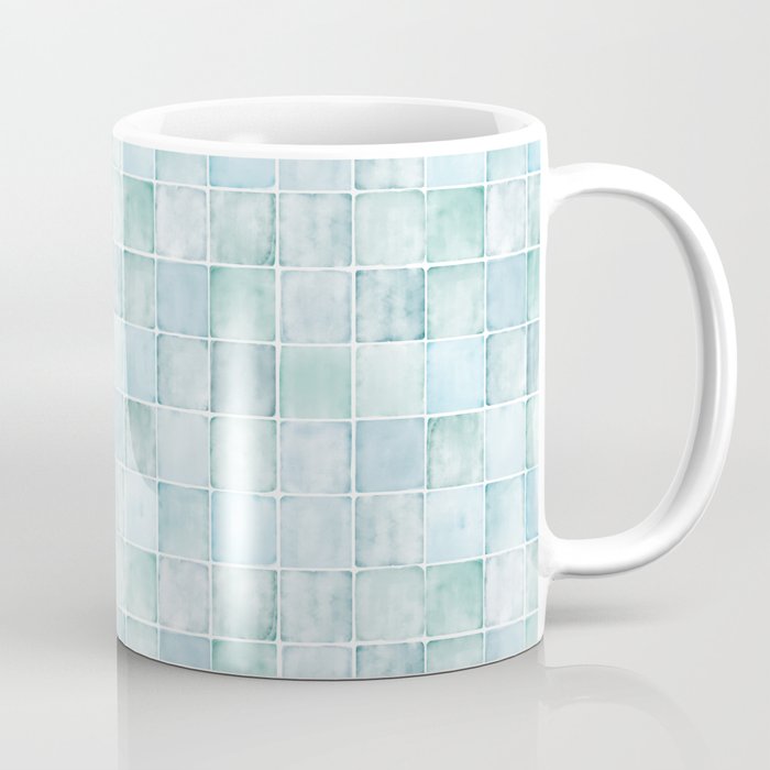 Sea Glass Tiles Watercolor Coffee Mug Gallery Image 1