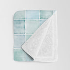 Sea Glass Tiles Watercolor Throw Blanket Gallery Image 3