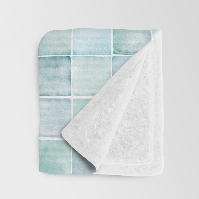 Sea Glass Tiles Watercolor Throw Blanket Gallery Image 3