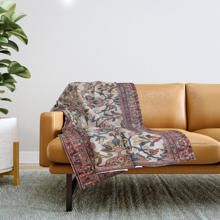 Mahal West Persian Rug Print Throw Blanket Gallery Image 1