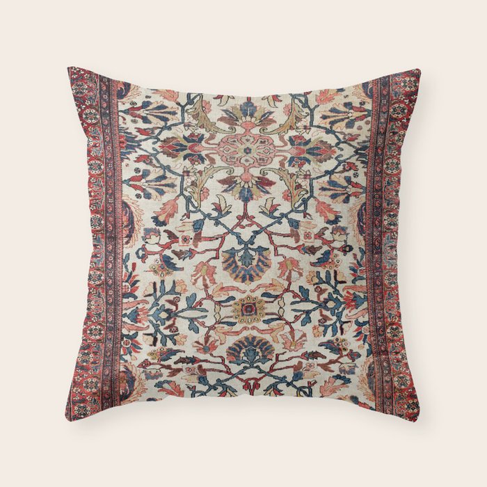 Mahal West Persian Rug Print Throw Pillow Gallery Image 6