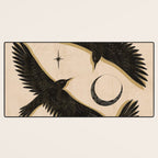 Black birds flying with the Moon Desk Mat Gallery Image 3
