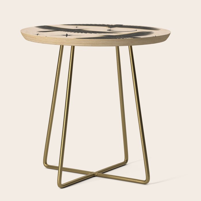 Black birds flying with the Moon Side Table Gallery Image 1