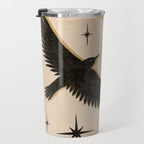 Black birds flying with the Moon Travel Mug Gallery Image 3