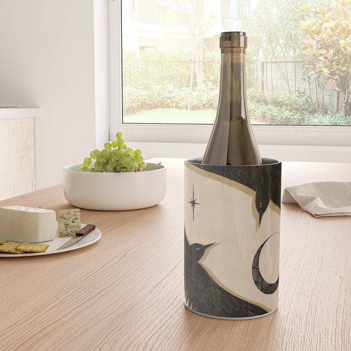 Black birds flying with the Moon Wine Chiller Gallery Image 4