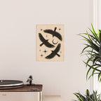 Black birds flying with the Moon Poster Gallery Image 2