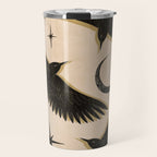 Black birds flying with the Moon Travel Mug Gallery Image 1