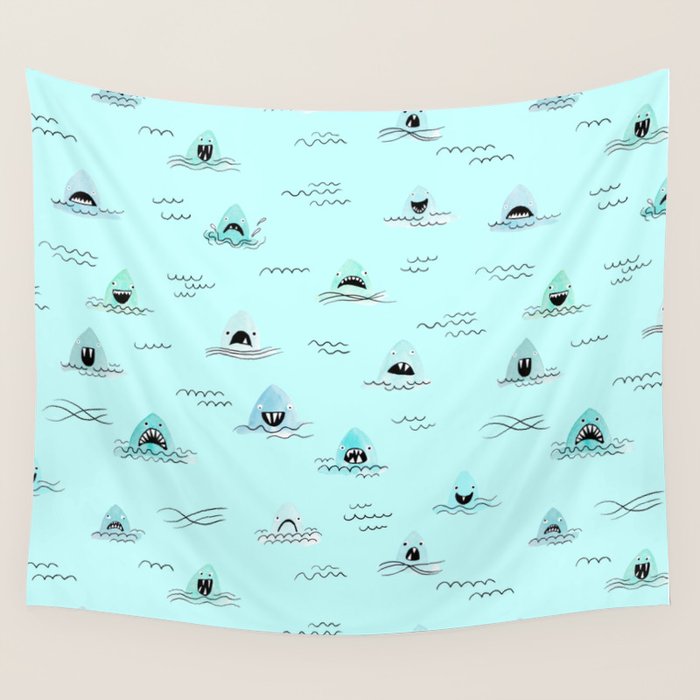 Sharkhead - Shark Pattern Wall Tapestry Gallery Image 4