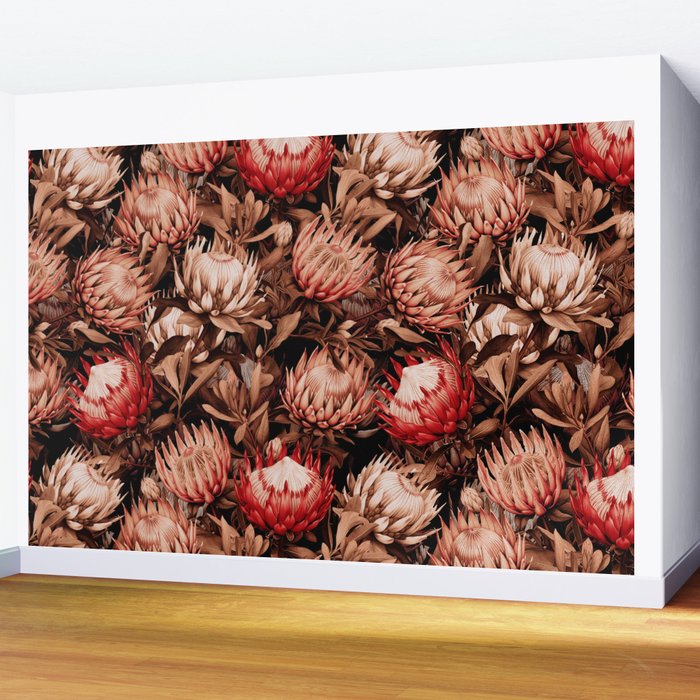 Protea Garden Night Wall Mural Gallery Image 2