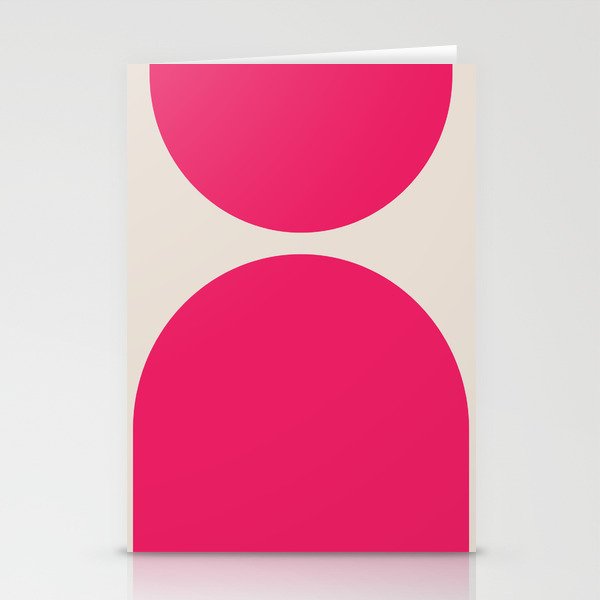 Mid-Century Modern Arches in Hot Pink Stationery Card Gallery Image 1