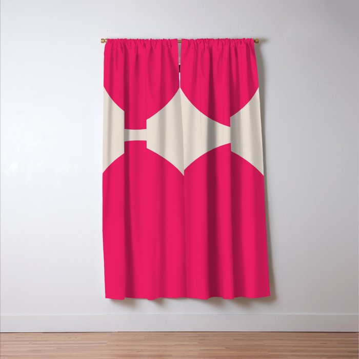 Mid-Century Modern Arches in Hot Pink Window Curtain Gallery Image 3
