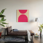 Mid-Century Modern Arches in Hot Pink Wood Wall Art Gallery Image 2