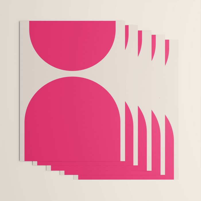 Mid-Century Modern Arches in Hot Pink Wrapping Paper Gallery Image 3