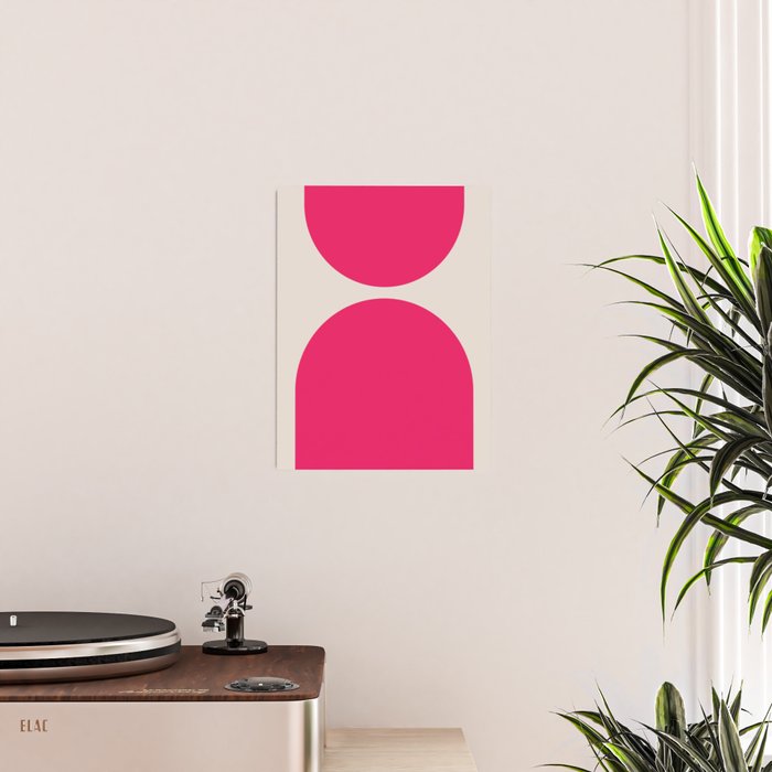 Mid-Century Modern Arches in Hot Pink Poster Gallery Image 2