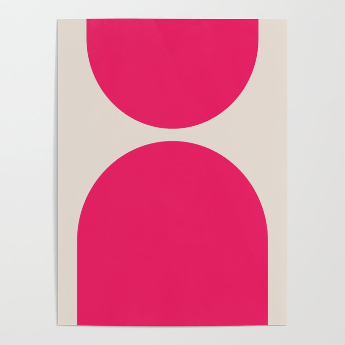 Mid-Century Modern Arches in Hot Pink Poster Gallery Image 4