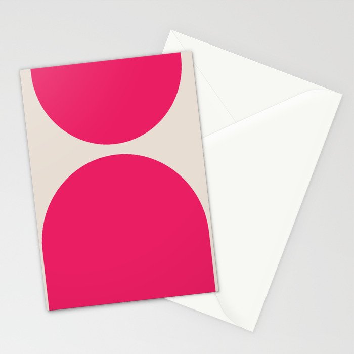 Mid-Century Modern Arches in Hot Pink Stationery Card Gallery Image 2