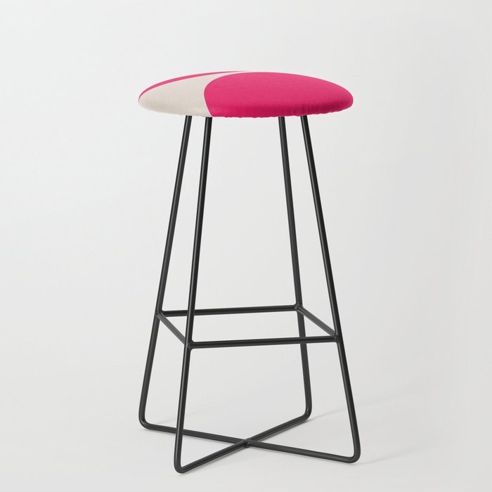 Mid-Century Modern Arches in Hot Pink Stool Gallery Image 1