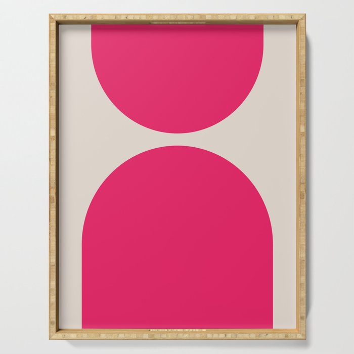 Mid-Century Modern Arches in Hot Pink Serving Tray Gallery Image 1