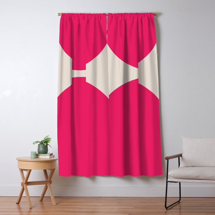 Mid-Century Modern Arches in Hot Pink Window Curtain Gallery Image 5