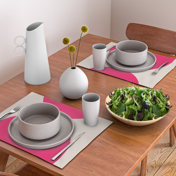 Mid-Century Modern Arches in Hot Pink Placemat Gallery Image 2