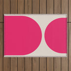 Mid-Century Modern Arches in Hot Pink Outdoor Rug Gallery Image 1