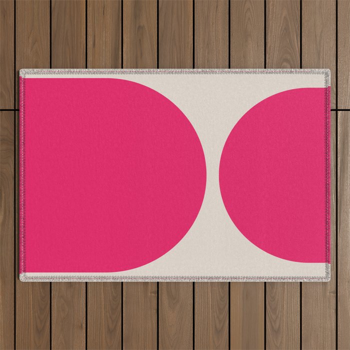 Mid-Century Modern Arches in Hot Pink Outdoor Rug Gallery Image 1