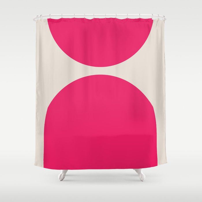 Mid-Century Modern Arches in Hot Pink Shower Curtain Gallery Image 1