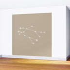Gemini Zodiac Star Constellation Line Art Beige Wall Mural Gallery Image 2