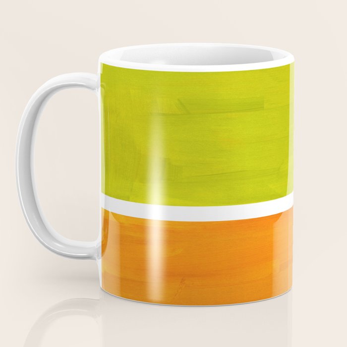 Retro Lime Green Minimalist Abstract Color Block Rothko Midcentury Modern Art Coffee Mug Gallery Image 3