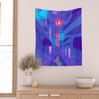 Shibuya Nights Wall Tapestry Gallery Image 2